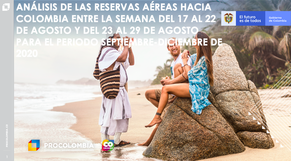 Análisis de las reservas aéreas hacia Colombia- Semana del 17  al 22  y del  23 al  29 de Agosto de 2020